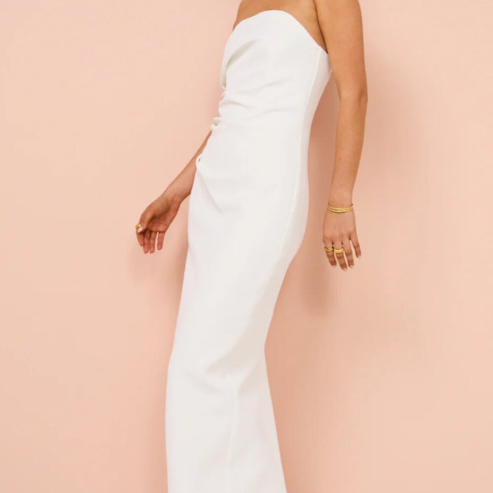 Carolyn Bassett Inspired Manning Cartell Strapless Cream Dress - Picture 6 of 7
